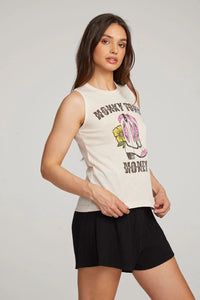 Honky tonk honey muscle tee in pink champagne