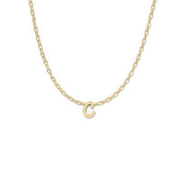Script Initial Necklace- Yellow Gold –  C