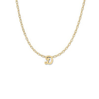 Script Initial Necklace- Yellow Gold –  D