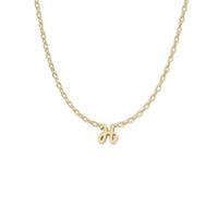 Script Initial Necklace- Yellow Gold - H