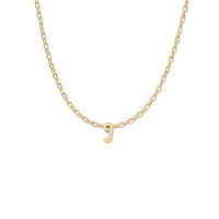Script Initial Necklace- Yellow Gold –  I