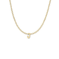 Script Initial Necklace- Yellow Gold –  J