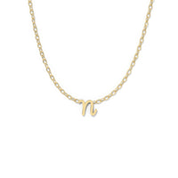Script Initial Necklace- Yellow Gold –  N