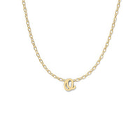 Script Initial Necklace- Yellow Gold –  O