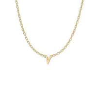 Script Initial Necklace- Yellow Gold –  V