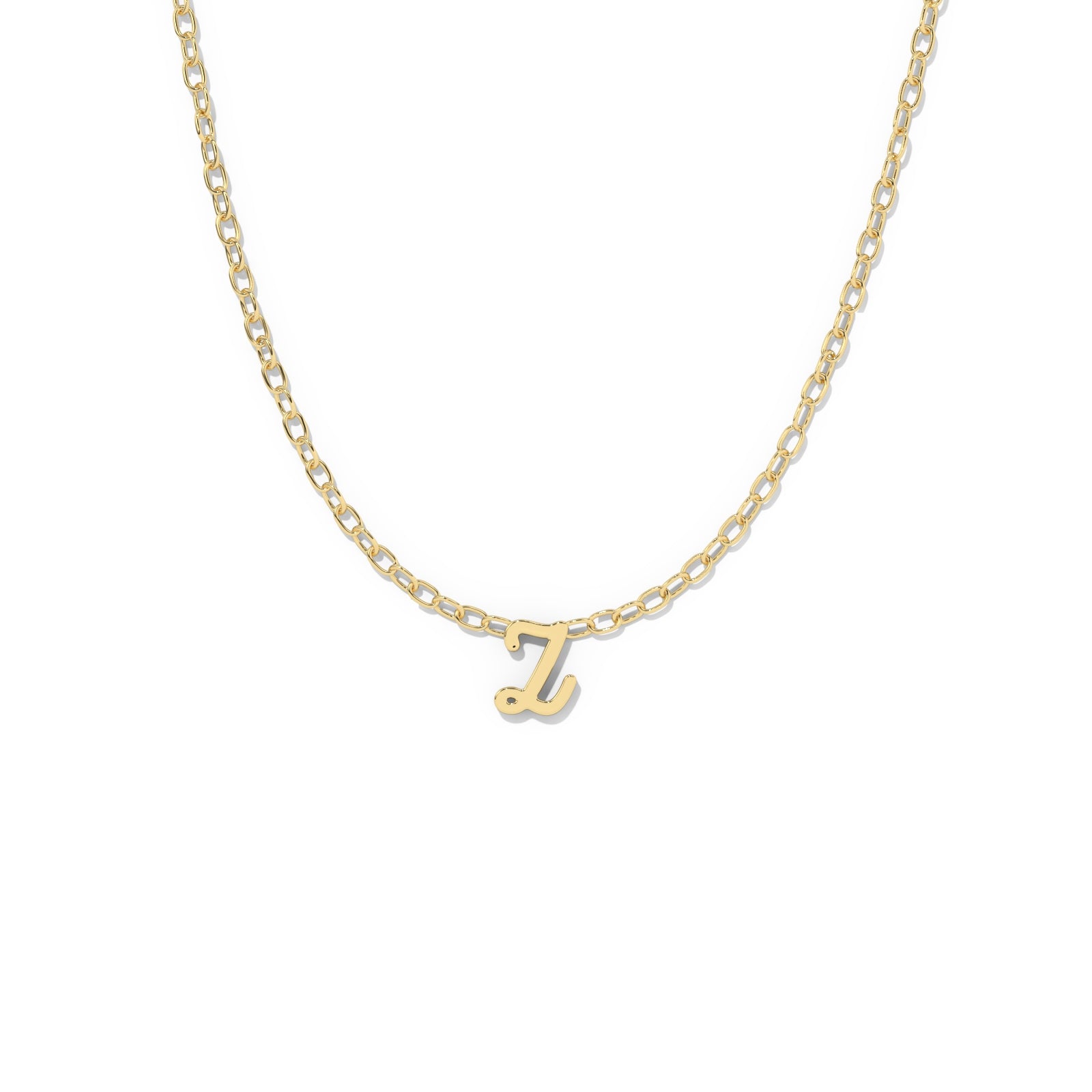 Script Initial Necklace- Yellow Gold –  Z