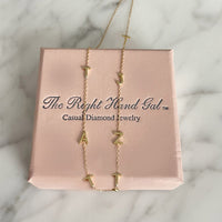 The Meghan Mini Initial Necklace in Yellow Gold with 7 Initials- The Right Hand Gal