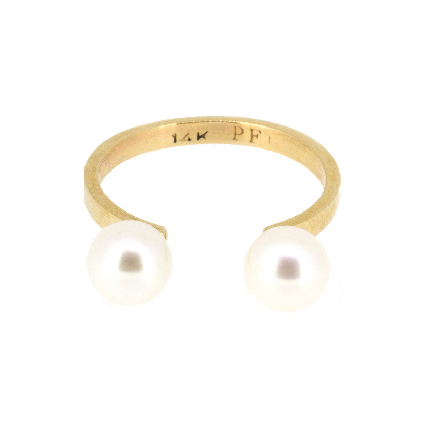 Poppy Finch Twin Pearl Ring