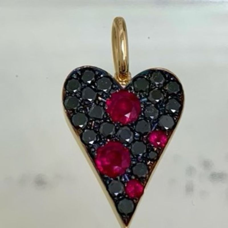 Hickox Custom design- Black Diamond and Ruby Heart 