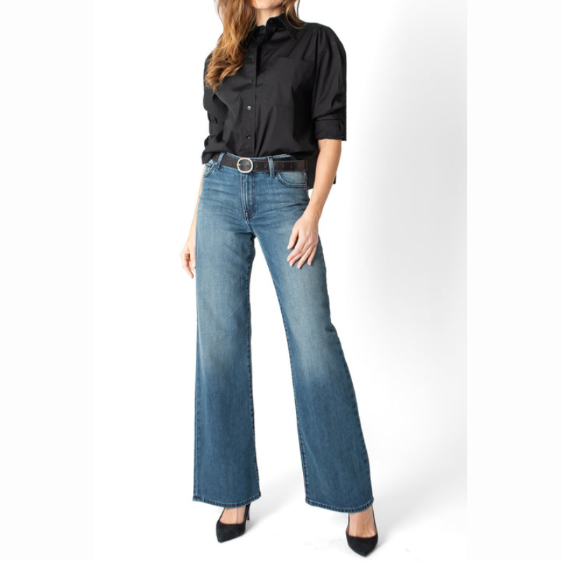 High rise Kelli Jeans in a Medium Blue by Fidelity Denim 