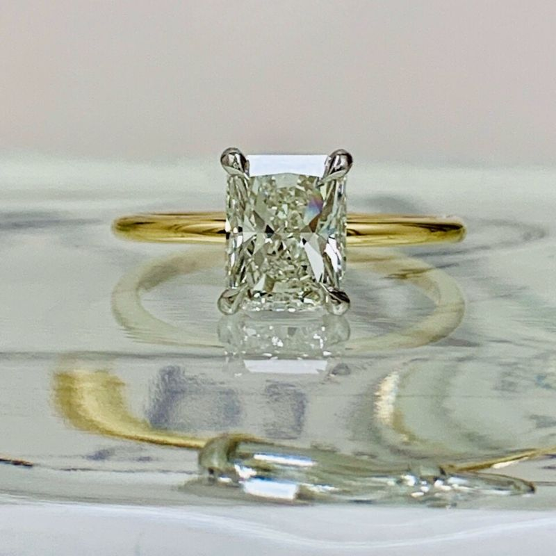 Custom Princess Cut Diamond Solitaire  Ring- set in yellow Gold 