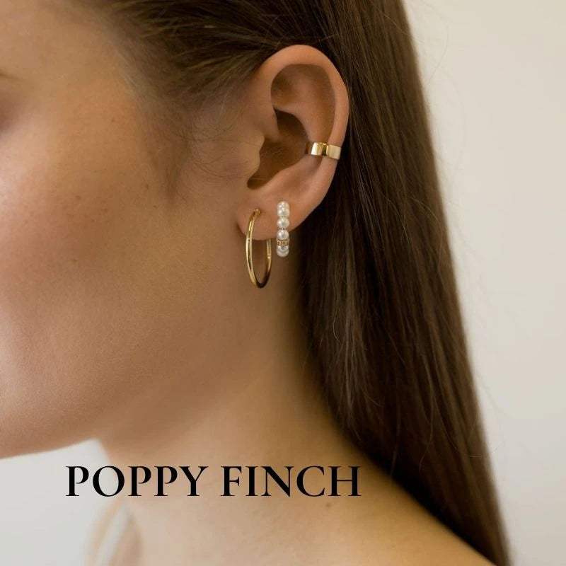 Poppy Finch Mini Pearl Huggie 