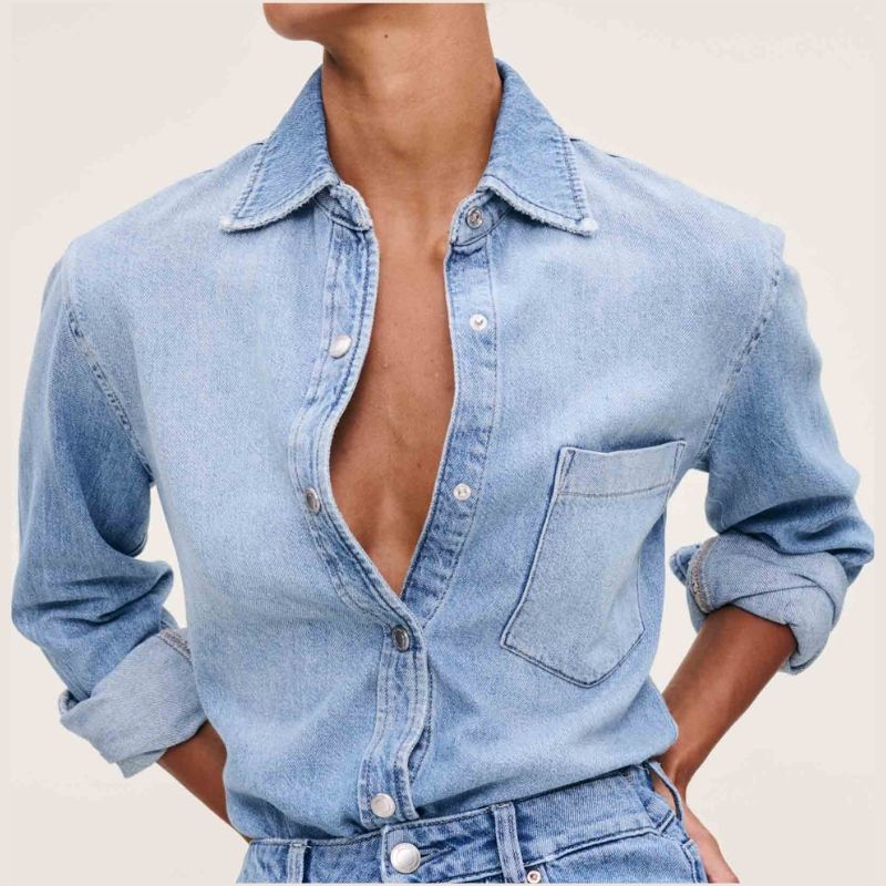 Patrick Assaraf Classic Cotton Button up in Blue Stripe.