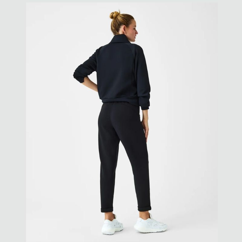 SPANX® AirEssentials- Tapered Pant and Classic Crew in Black on Model 