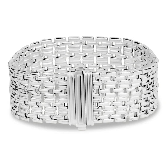 20mm Plain Square Link in Bracelet in White