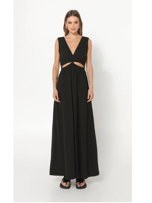 Black Arlo maxi dress by Madison the label at Hickox