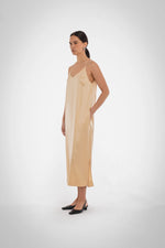 Shay slip dress side view with pockets 