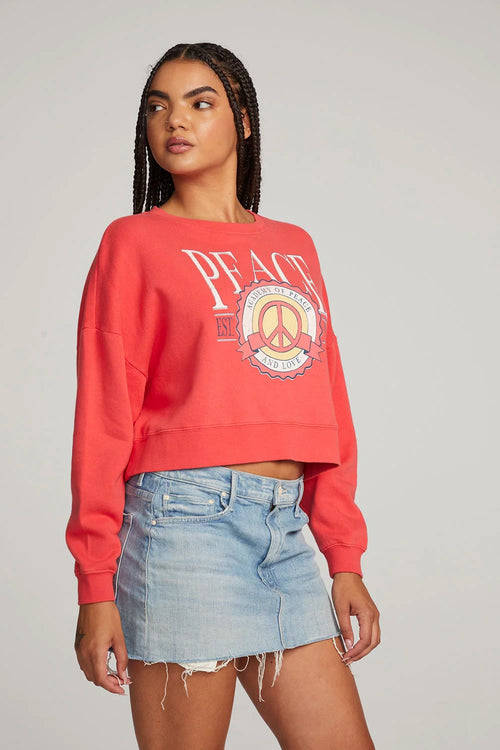 peace collective long sleeve sweatshirt in flame