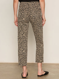 Rear view of Sanctuary leopard print cropped jeans, 2 front and 2 back pockets. 