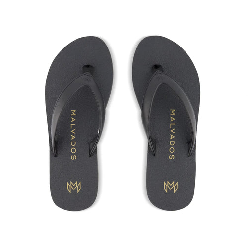 Marley noir blackout sandals by Malvados at Hickox 