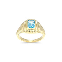 Blue Topaz Signet Ring