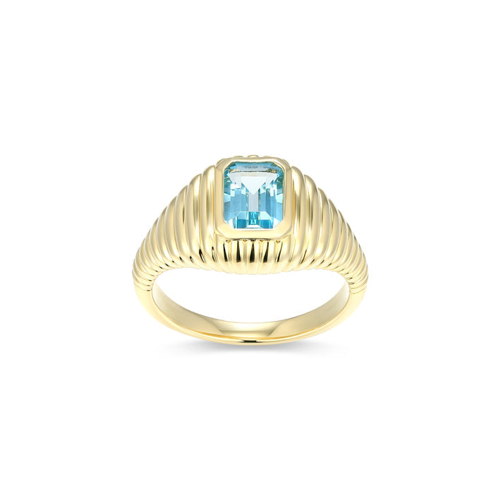 Blue Topaz Signet Ring