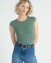 Sezim belt shown on model wearing jeans 