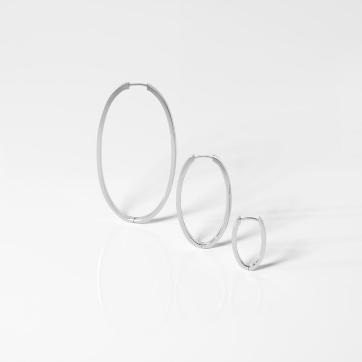 Sterling Silver Ellisse Pianura Earrings by Sif Jakobs 