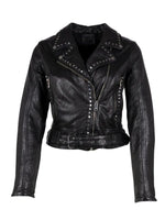Front View of  Maryn Leather Moto Jacket by Mauritius- Hickox Jewelry & Lifestyle  