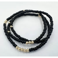 3 strand black beaded wrap by Saskia de Vries