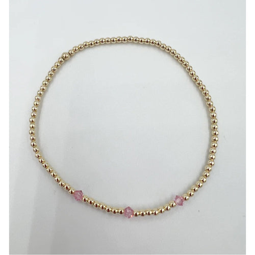 Gold Filled Pink Heart Bracelet by Saskia de Vries at Hickox 
