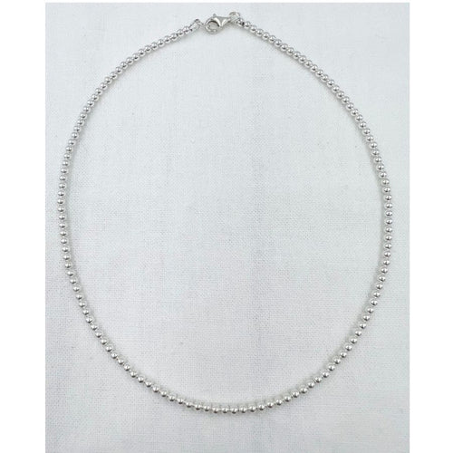 3 mm 18 inch silver leave on necklace 