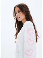 Side view pink hearts sleeve