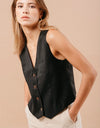 mathieu Cardigan vest black by Grace and Mila