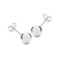 Life style Studio ~ Bead Ball Stud Earrings ~ Large 5mm.~ 14K White Gold