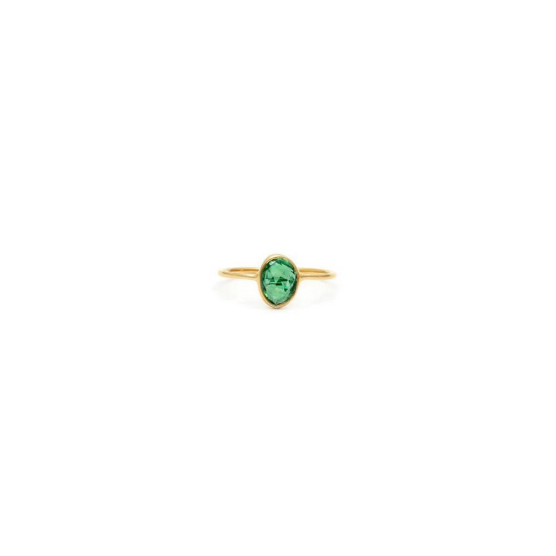 Rose cut emerald ring Leah Alexandra 