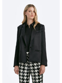 Amy satin black blazer by CHRLDR at Hickox