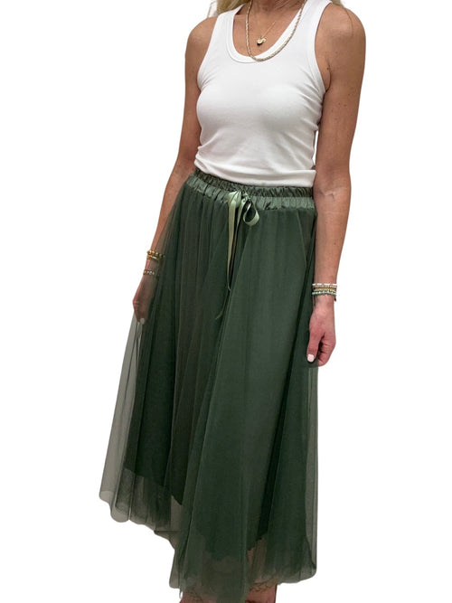 midsummer tie front skirt  in cargo by Astrid at hickox