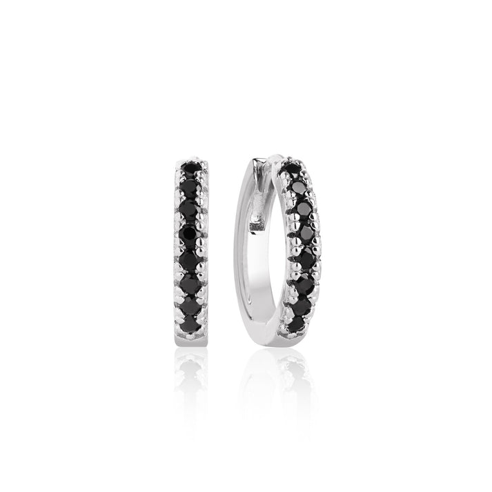 Ellera  Medio Earrings in Sterling Silver with Black  Zirconia by Sif Jakobs- Hickox  Jewellers & Lifestyle