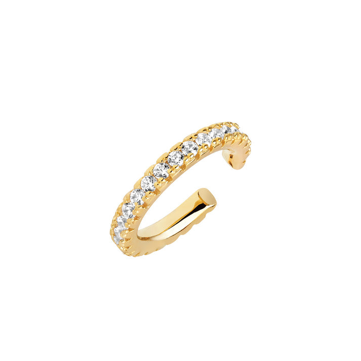 Ellera Piccolo Ear Cuff White Zirconia in 18k gold plated Sterling silver by Sif Jakobs - Hickox Jewelers 