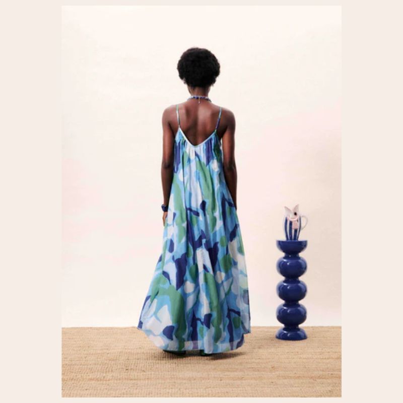 Andaman Dress- - Blue water lily