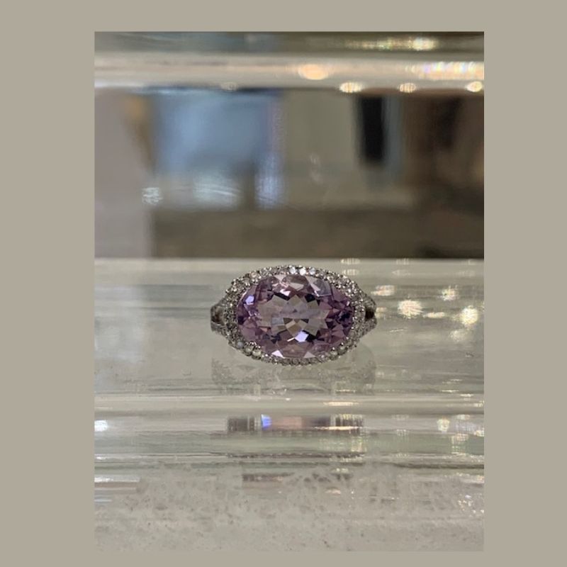 Amethyst  and Diamond Ring