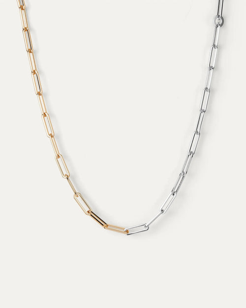 Andi Slim Necklace Two Tone by Jenny Bird at Hickox