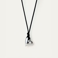 Art Heart On A String Necklace- Silver