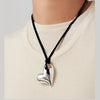 Art Heart On A String Necklace- Silver