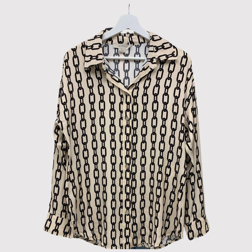 Astrid Clothing - Anchor Print Top - Collared with button front  