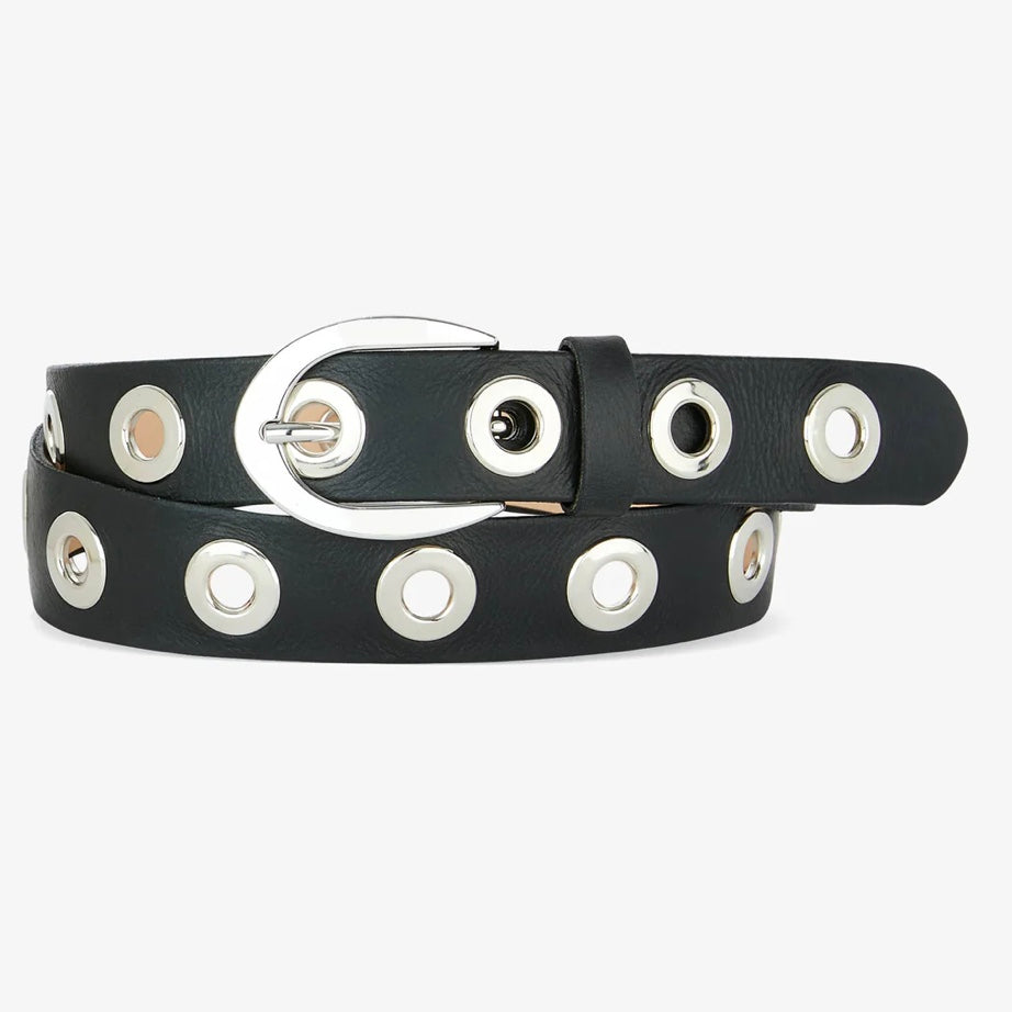 Leah Napa black leather belt by brave at Hickox