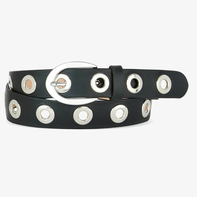 Leah Napa black leather belt by brave at Hickox