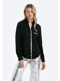 Amrat foil jersey blouse by CHRLDR at Hickox