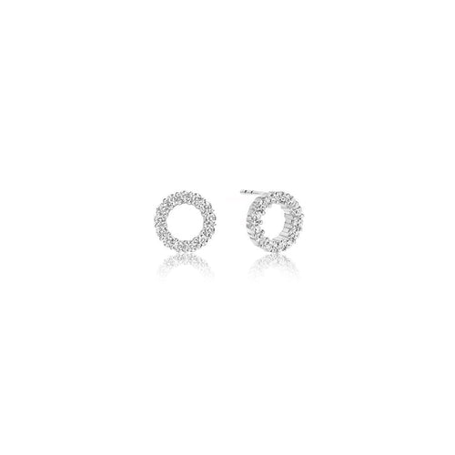 Biella Uno Earrings- Sterling Silver with white CZ's  By Sif Jakobs  at Hickox Jewelers & Lifestyle 